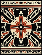 Bold Geometric Compass Star Design Rug