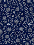 Delicate White Floral Vine Pattern Rug
