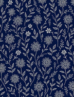Delicate White Floral Vine Pattern Rug