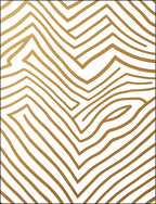 Abstract Gold Wavy Lines Rug