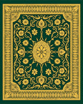 Golden Floral Medallion Border Pattern Rug