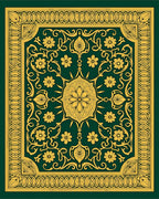 Golden Floral Medallion Border Pattern Rug