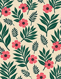 Tropical Floral Leaves Pattern Rug