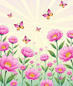 Floral Butterflies Spring Meadow Design Rug