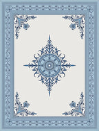Ornate Blue Floral Medallion Rug
