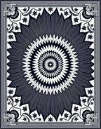 Radial Starburst Floral Pattern Rug