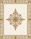 Ornate Scrollwork Medallion Pattern Rug
