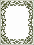 Art Nouveau Floral Scroll Vine Border Rug