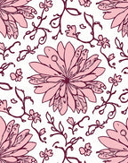 Pink Floral Vine Pattern Rug