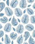 Blue Line Art Feather Pattern Rug