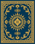 Ornate Floral Medallion Border Design Rug