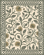 Classic Floral Vine With Ornamental Border Rug