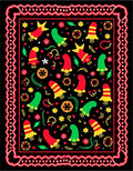 Whimsical Red Green Yellow Sock Collage Rug
