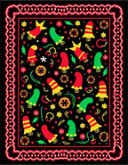 Whimsical Red Green Yellow Sock Collage Rug