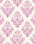 Elegant Pink Floral Damask Pattern Rug