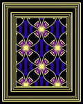 Golden Geometric Floral Patterned Rug
