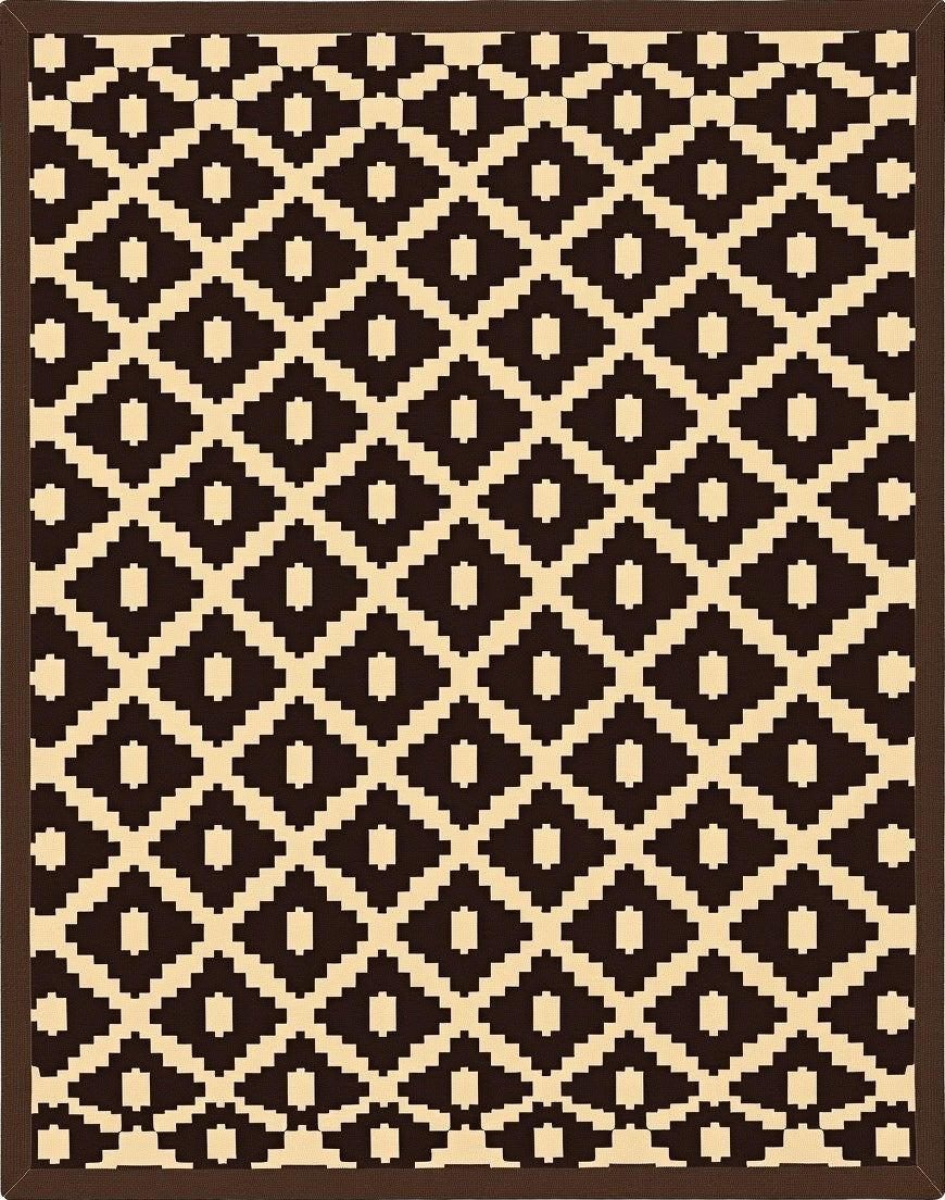 Brown Beige Diamond Geometric Pattern Rug
