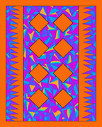 Vibrant Geometric Diamond Pattern Rug