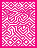 Bold Pink Geometric Maze Pattern Rug