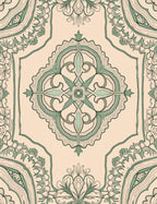 Intricate Damask Floral Design Rug