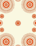 Orange Mandala Patterned Cream Rug