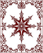 Ornate Starburst Floral Border Design Rug