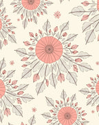 Coral Floral Leaf Pattern Design Rug