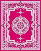 Ornate Pink Floral Mandala Pattern Rug