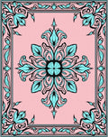 Elegant Blue Floral Symmetry Rug