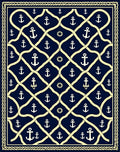 Nautical Anchor Geometric Pattern Rug