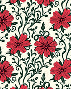 Vibrant Floral Scrollwork Pattern Rug
