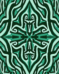 Teal Abstract Symmetry Pattern Rug