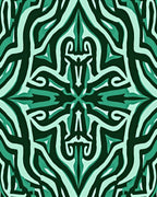 Teal Abstract Symmetry Pattern Rug