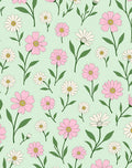 Pink White Flower Garden Pattern Rug