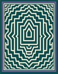 Intricate Teal Cream Geometric Pattern Rug