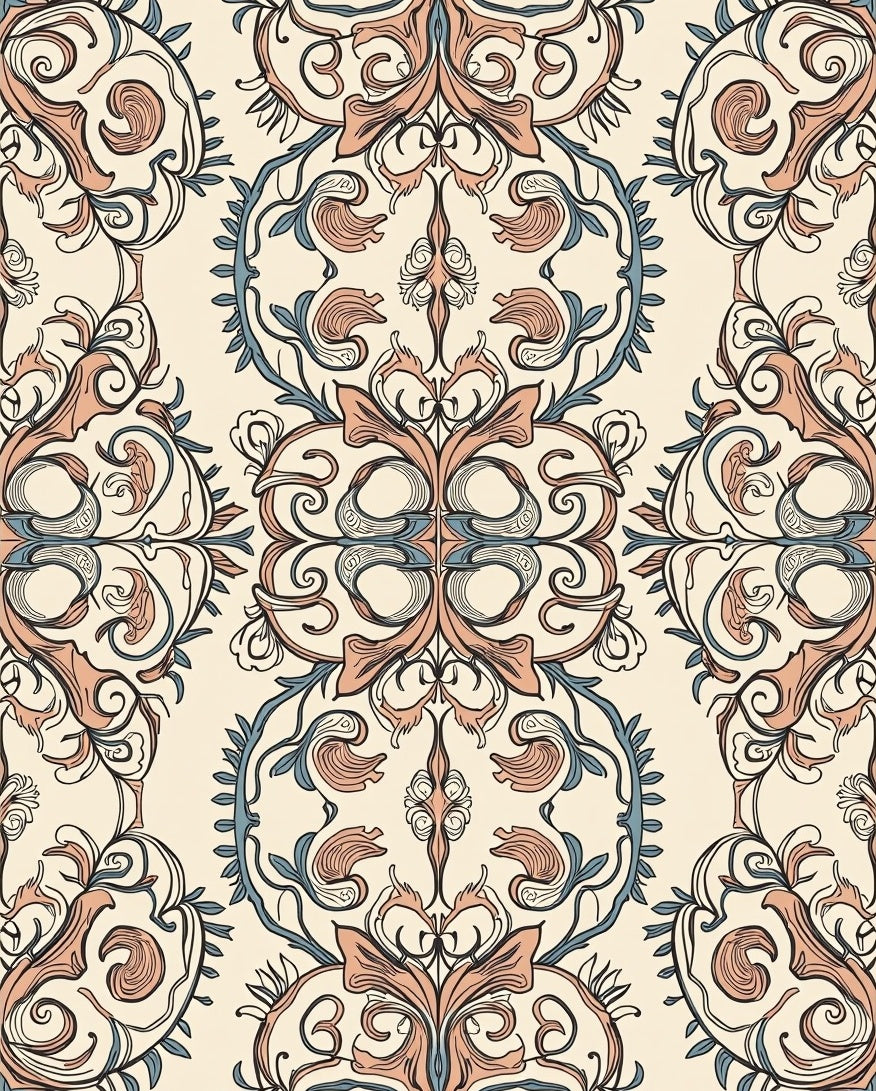 Vintage Floral Swirls Pattern Design Rug