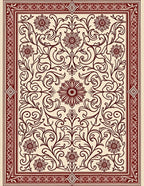Ornate Floral Vine Arabesque Motif Rug