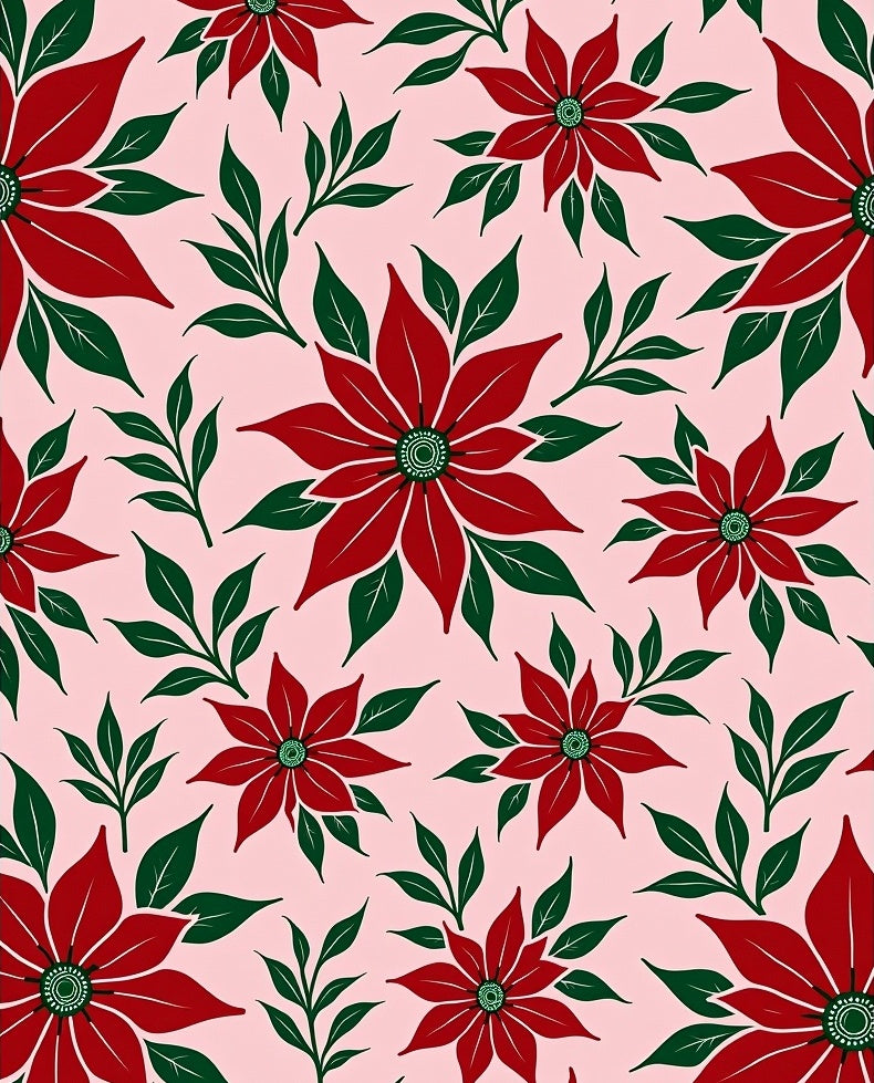 Crimson Red Poinsettia Garden Rug