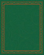 Green Gold Swirl Frame Rug