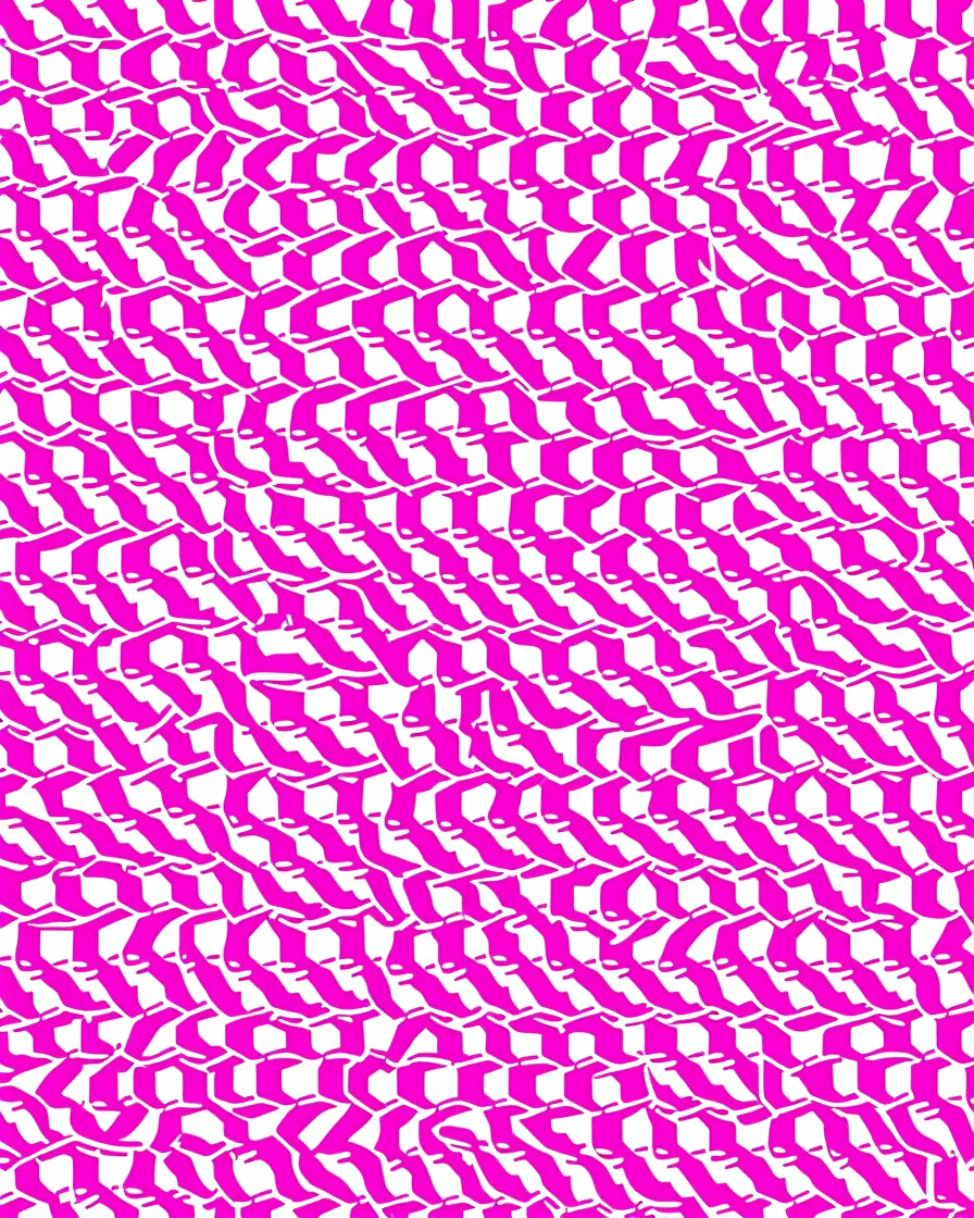 Pink Wavy Abstract Pattern Rug