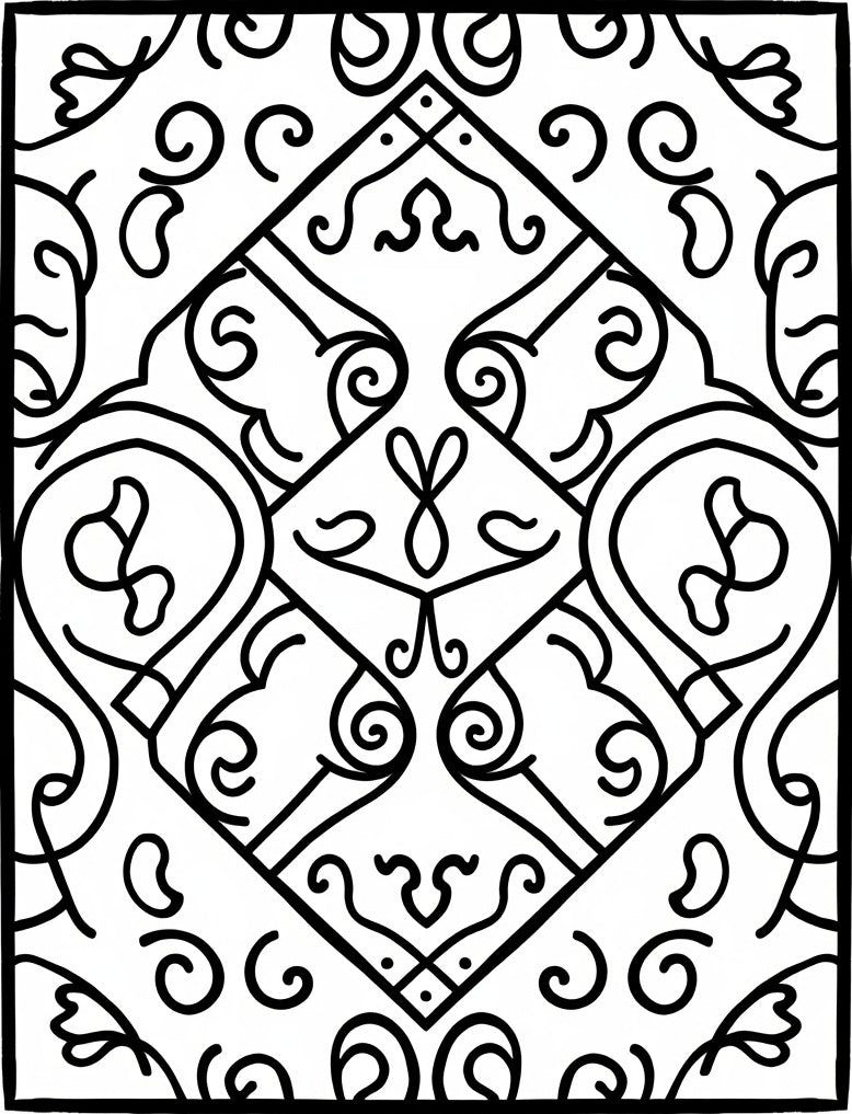Intricate Swirls Geometric Design Rug