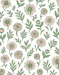 Whimsical Pink Floral Botanical Pattern Rug