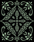 Elaborate Floral Scrollwork Design Rug