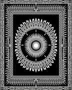 Radial Sunburst With Intricate Border Design Rug