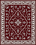 Crimson White Classic Floral Medallion Rug