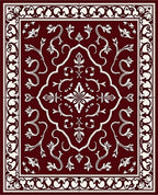 Crimson White Classic Floral Medallion Rug