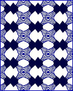 Blue White Interlocking Geometric Pattern Rug
