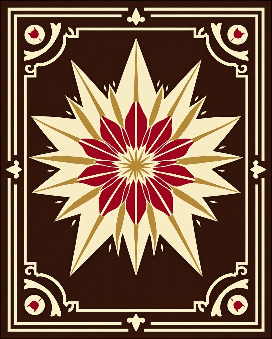 Radiant Starburst Floral Pattern Rug