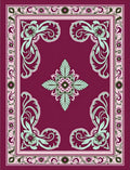 Ornate Floral Scrollwork Design Rug