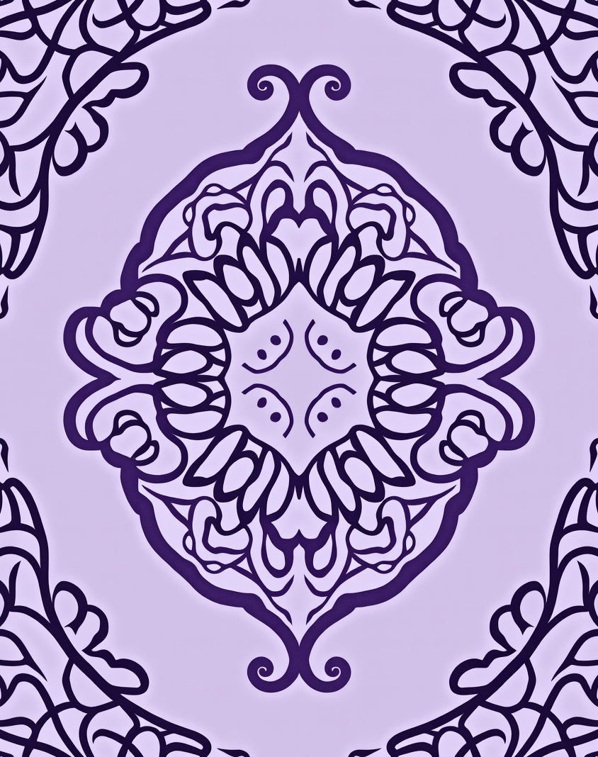 Ornate Paisley Purple Mandala Design Rug